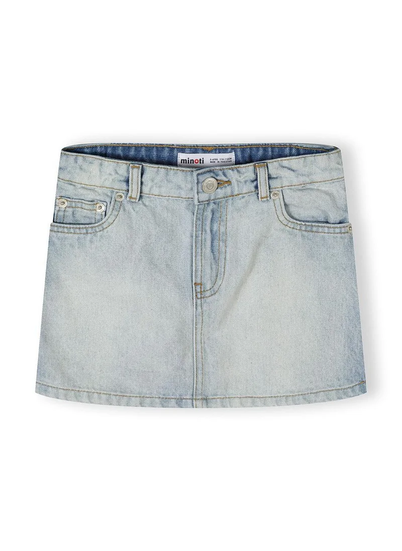 MINOTI Girls denim skirt light blue adjustable waistband